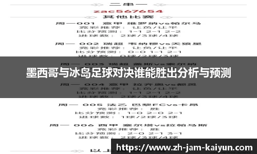 墨西哥与冰岛足球对决谁能胜出分析与预测