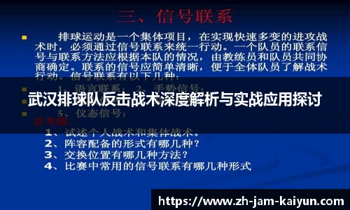 武汉排球队反击战术深度解析与实战应用探讨